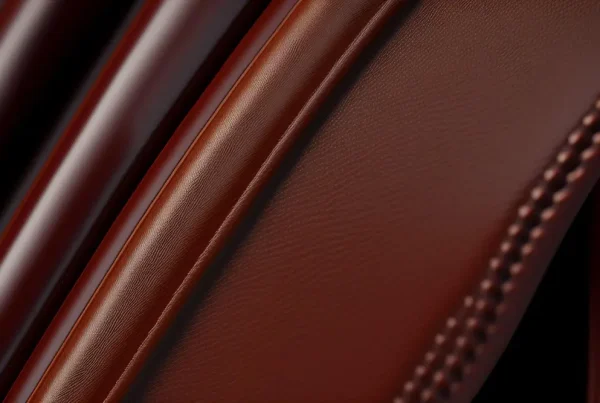 Closeup of aniline leather made car seats